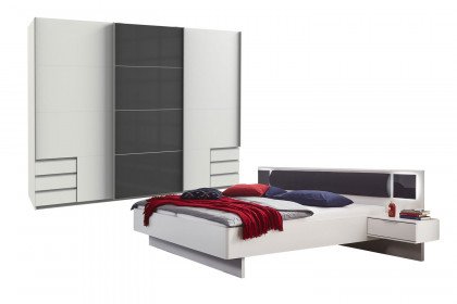 Valencia von Wimex - Schlafzimmer weiß mit Absetzung grau