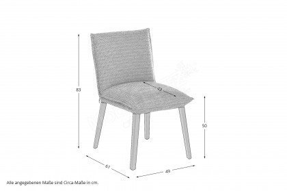 Soft von Mobitec - Stuhl in Eiche schwarz matt & Flachgewebe silver