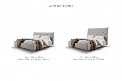 Anniston 2.0 von Candy Sleep - Polsterbett KT High Leder light-grey