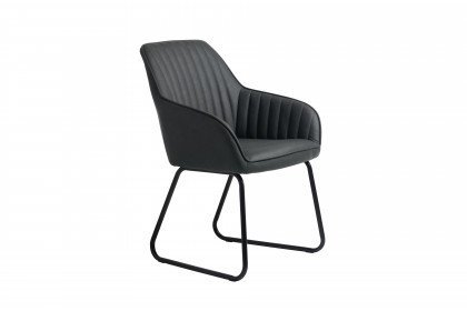 Brooks von Skandinavische Möbel - Stuhl in Grau, mit Metallkufen