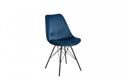 Eris von AC Design - Designstuhl mit blauem Microfaserbezug