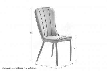 Hudson von Skandinavische Möbel - Stuhl in Velours rust, mit Metallbeinen