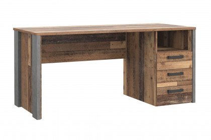 Clif von Forte - Schreibtisch mit Stauraum Old Wood Vintage - Beton