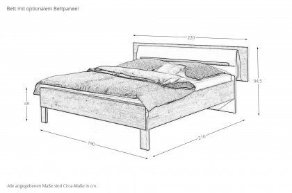 Dream von Hülsta - Bett mit Polsterabsetzung aus Kunstleder