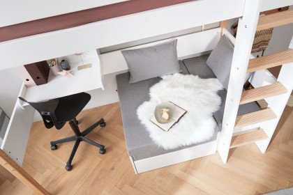 Nor von FLEXA - Casa Hochbett mit integriertem Schlafmodul & Schreibtisch