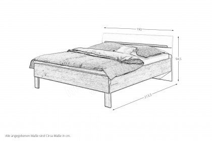 Dream von Hülsta - Bett in Natureiche mit weißem Kopfteil