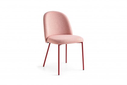 Tuka von connubia by calligaris - Stuhl mit rosafarbenem Flachgewebe