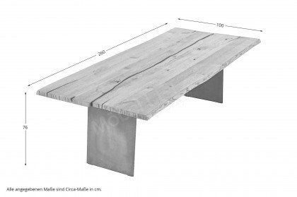 Baumtisch Belcantato 600 von Schösswender Essplätze - Esstisch in Risseiche & Metall