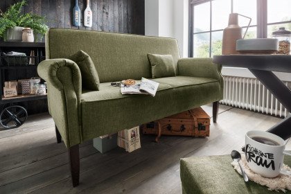 Terry von Pure Natur - Dining-Sofa 3-sitzig dunkelgrün