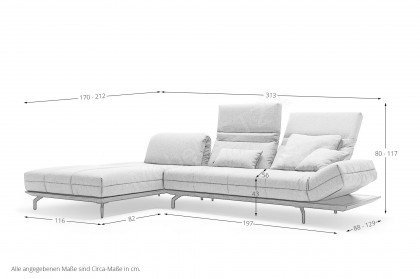 hs.420 von hülsta sofa - Eckgarnitur Ausführung links signalgrau