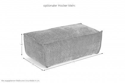 Platani von Easy Sofa - Polstergarnitur links silver-grau