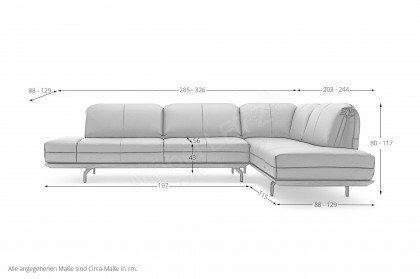 hs.420 von hülsta sofa - Polstergarnitur rechts moosgrau