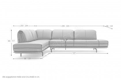 hs.420 von hülsta sofa - Polstergarnitur links moosgrau