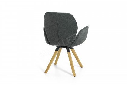 Merlot von Niehoff Sitzmöbel - Stuhl mit grünem Flachgewebe