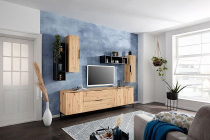 Trend Wood von Maja Möbel - Wohnwand Asteiche/ schwarz