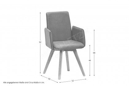 Toma von Schösswender Ambie - Stuhl mit konischem Holzgestell & Armlehnen