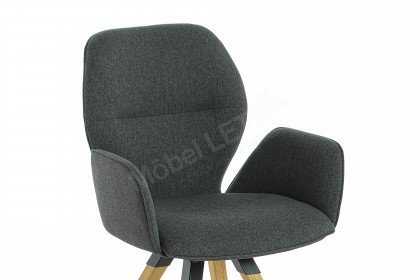 Merlot von Niehoff Sitzmöbel - Stuhl in Graphit, drehbar um 180°