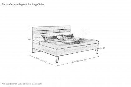 Vmontanara sleeping von Voglauer - Bett 140x200 cm Wildeiche