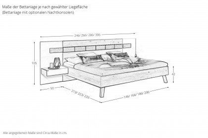 Vmontanara sleeping von Voglauer - Bett 140x200 cm Wildeiche