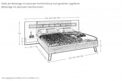 Vmontanara sleeping von Voglauer - Bett 140x200 cm Wildeiche