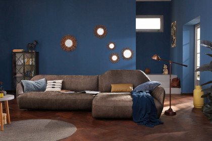 CR.480 von creation by Rolf Benz - Ecksofa rechts braungrau