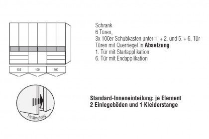 Sonea von Loddenkemper - Schrank mit Schubladen grau - Eiche