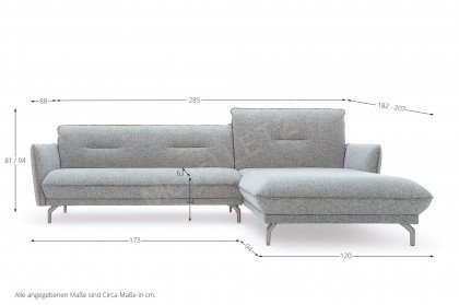 hs.430 von hülsta sofa - Ecksofa rechts farngrün-natur