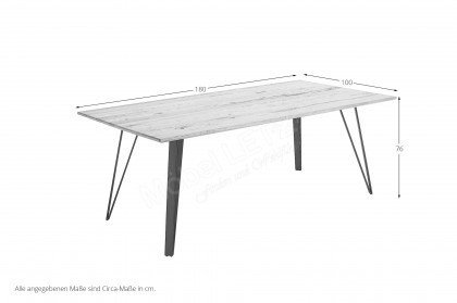 Taiga von Niehoff - Tisch strukturgehobelt mit einer ca. 180 cm großen Tischplatte