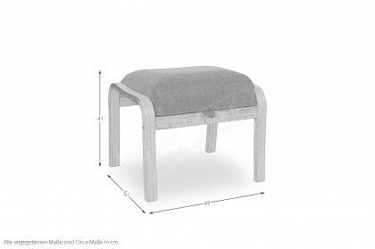 Solveig von Skandinavische Möbel - Einzelsessel mit Hocker natur