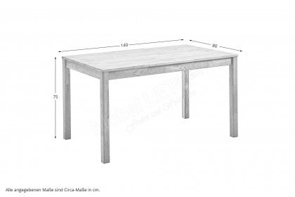 Chris von Elfo Möbel - Esstisch in der Breite von etwa 140 cm