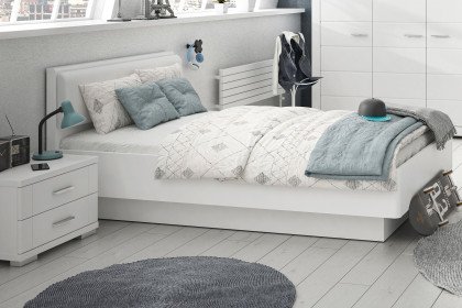 Snow von Forte - Jugendzimmer-Einrichtung weiß: Schrank und Bett
