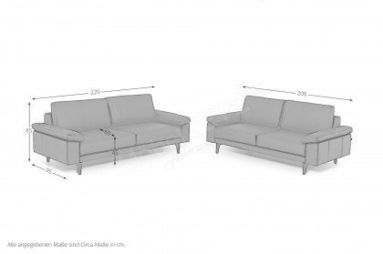 hs.450 von hülsta sofa - Leder-Duo schwarzbraun