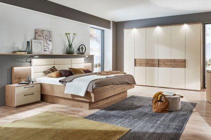 Cassino von Disselkamp - Schlafzimmer mit Beleuchtung, Bettkasten & Lattenrosten