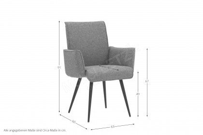 6402 von K+W Formidable Home Collection - Stuhl mit gelben Flachgewebe