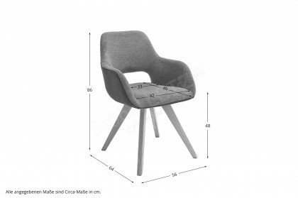 Asella von MCA Direkt - Stuhl mit 4-Fuß-Holzgestell