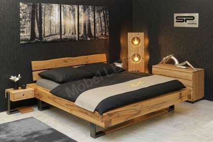 Kufen-Balken-Bett von Sprenger Möbel - Bett Sumpfeiche 180x200 cm