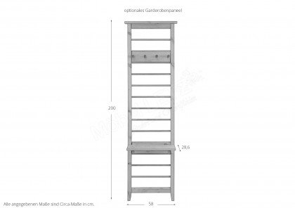 Solvita von Wohnglücklich - Garderobe Kiefer massiv, weiß gewachst