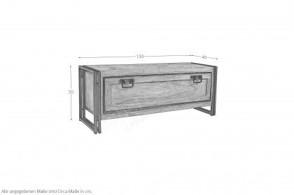 Panama von SIT Möbel - Garderobenbank aus Sheesham-Holz