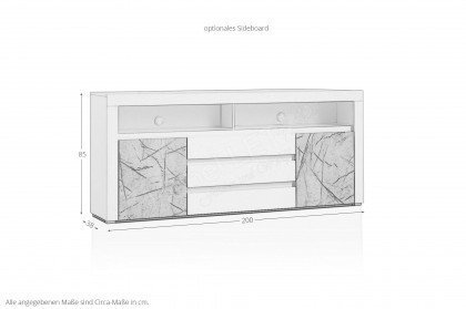 Stone Marble von IMV Steinheim - Wohnwand 1W WO 19 in Weiß