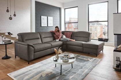 PN-EM21117 von Polinova - Ledersofa Variante rechts greystone