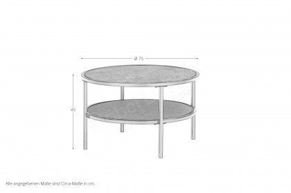 Orinoco von MCA - Couchtisch Tischplatte in Keramik-Erscheinung mit Metallgestell