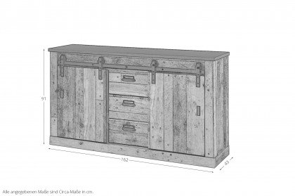 Sherwood von IMV Steinheim - Sideboard 1P PA SC 53 Pinie weiß