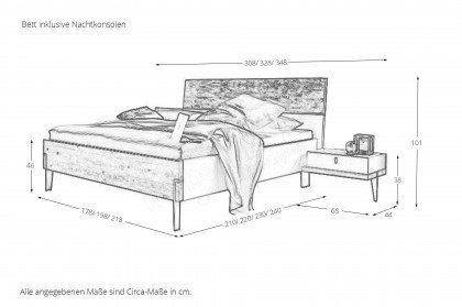 Milo von Thielemeyer - Schlafzimmer-Einrichtung graphit - Eiche - Wildeiche