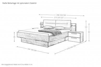 Merano von Loddenkemper - Bett Eiche Silea 160x200 cm