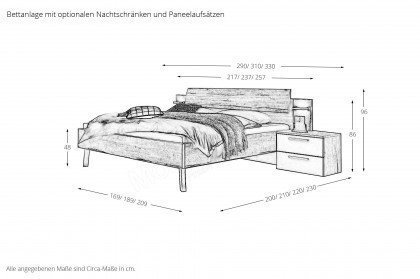 Merano von Loddenkemper - Bett 180x200 cm Eiche Nachbildung