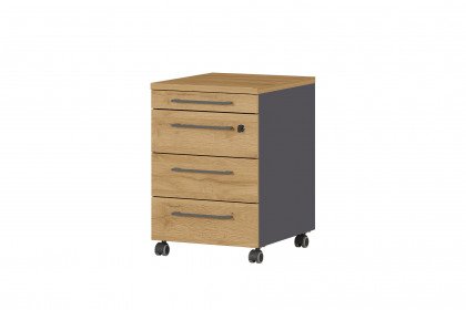 GW-Agenda Home von Germania - Rollcontainer in Eiche/ Graphit