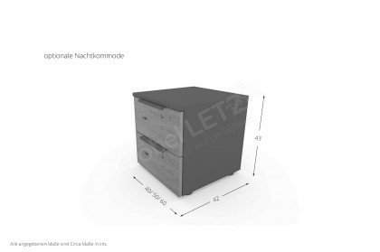concept me 500 von Nolte - Doppelbett basalt mit Polster-Rückenlehne