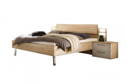 Merano von Loddenkemper - Schlafzimmer-Set mit Doppelbett Eiche-grau