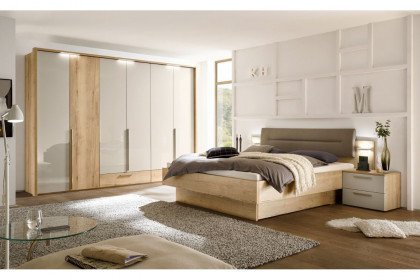 Merano von Loddenkemper - Schlafzimmer Vorzugsset Eiche - grau