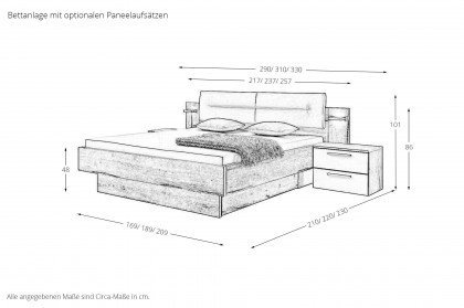 Merano von Loddenkemper - Schlafzimmer Vorzugsset Eiche - grau